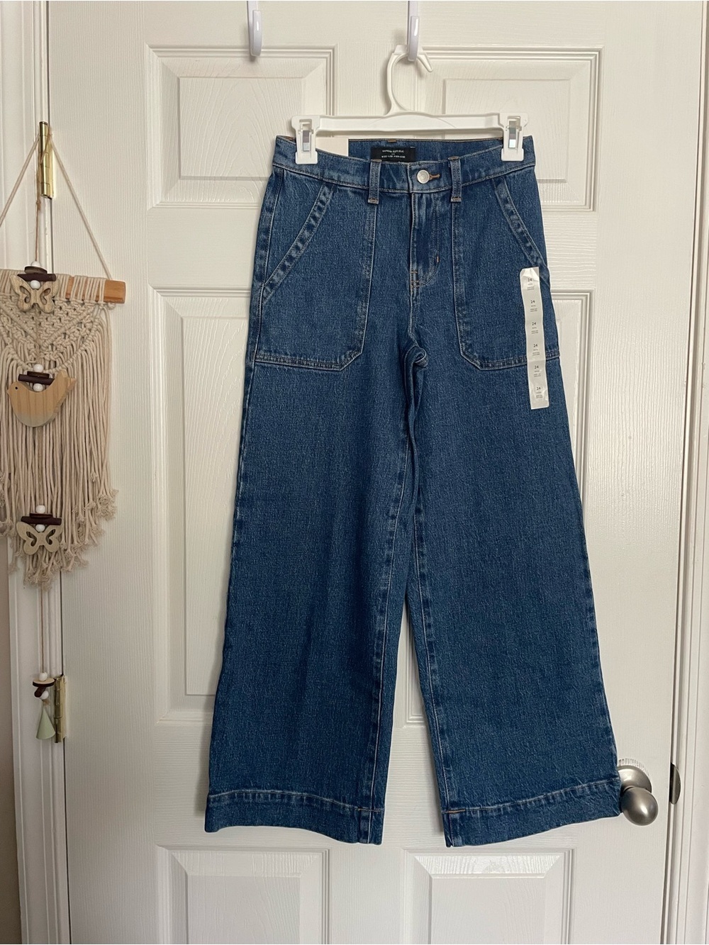 NWT Banana Republic Women’s size 24 Petite Wide Leg High-Rise Blue Jeans